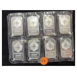 8 Scottsdale Silver Bars 1oz each