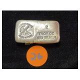 Silver 2oz Prospectorï¿½s Gold & Gems Bar