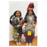 2 vintage plastic painted face Skookum dolls