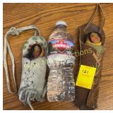 2 vintage M.F. Woods paper-mï¿½chï¿½ Skookum pappose