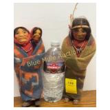 2 vintage M.F. Woods paper-mï¿½chï¿½ Skookum dolls