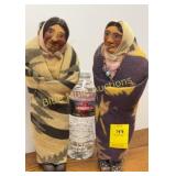 2 vintage M.F. Woods paper-mï¿½chï¿½ Skookum dolls