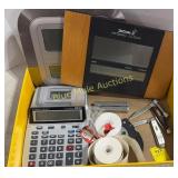 Clocks, calculator, Case knife,  Buck knife, mini