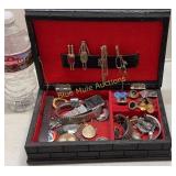 Jewelry box needs repaired w/class ring, watches,