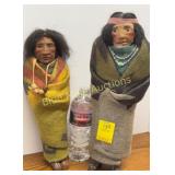 2 vintage M.F. Woods paper-mï¿½chï¿½ Skookum dolls