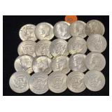 Silver 20 Kennedy Halves 1964