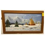 1990 painting on canvas by Irma 27x16