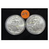 2 silver 2012 Eagle Dollars