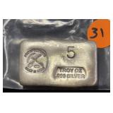 5oz silver bar Prospectorï¿½s Gold & Gems