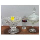 Cut glass compote & candy dish