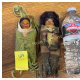 2. Vintage M.F. Woods paper Mï¿½chï¿½ Skookum papoose