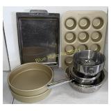 William-Sonoma muffin pan & 2 cake pans, steamer