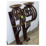 2 matching iron hanging candle sconces-32'tall-