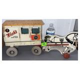 Vintage tin/wood Richï¿½s Little Milk Man cart &