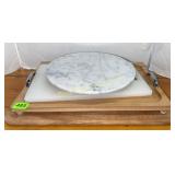 Marble lazy susan, cutting boards