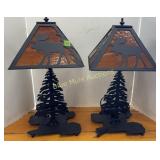 2 iron moose lamps-23'tall