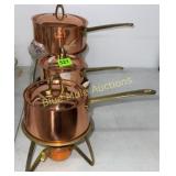 New 3 Revere Ware copper/stainless steel pans,