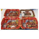 4 Coca-Cola advertising lap trays