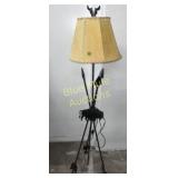 Iron Arrow floor lamp w/Buffalo  & rawhide shade-
