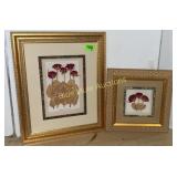 3 framed dry flowers Mercedes-14x17 & 11x11