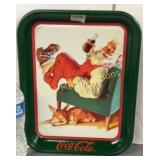 Santa with Deer Coca-Cola tray