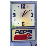 Pepsi-Cola clock working-17x12