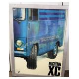Framed tin Michelin XC advertising sign-34x26