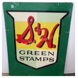 Dbl sided tin S&H Green Stamps sign-36x30