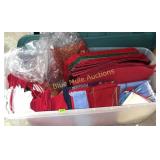 Storage tub full of placemats & cloth napkins