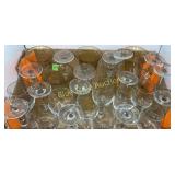 Assorted wine glasses, yellow  & clear