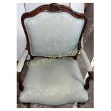 Antique wood & upholstered chair-