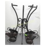 Iron stand & 2 hanging metal items