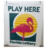Florida Lottery dbl sided tin sign-35x30