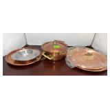 Copper trays & 1 pan handle needs repaired