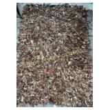 Strips of leather rug-75x50