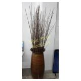 Lg tin vase-38'tall w/willows