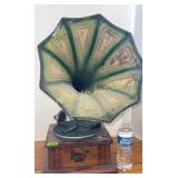 Antique Columbia Graphophone w/tin horn-