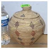 Handcrafted Alaskan basket w/lid