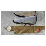 2 hand gun cases & 1 scabbard