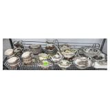 Various English stoneware dishes 50plus