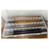 Cleaning rods & 2 wood hand gun boxes