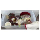 Christmas candles, tree skirt & decor items