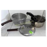 Presto pot & 3 Revere Ware pans
