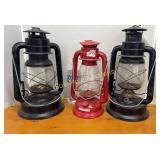 3 old lanterns