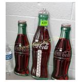 Coca-Cola thermometer-good & 2 porcelain Coca-Cola