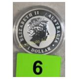 Silver 2014 Kookaburra Dollar
