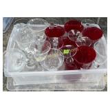 Wine glasses red & clear