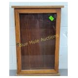 Oak table top showcase no shelves-