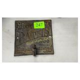 Iron Hot Bath 25cent sign w/hook-6x6