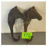 2 horse head hooks-6'long